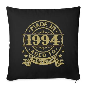 Vintage 1994 Anniversaire 1994 Cadeau 1994 Rétro - Housse de coussin décorative 45 x 45 cm - noir - Devant