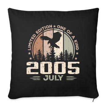 Incomparable since July 2005, 19th Anniversary - Sofa pillowcase 17,3'' x 17,3'' (45 x 45 cm) - black - Front