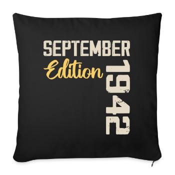 September 1942 - 82nd Anniversary September 1942 - Sofa pillowcase 17,3'' x 17,3'' (45 x 45 cm) - black - Front