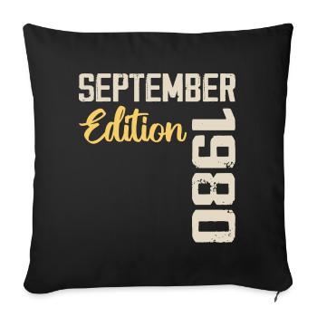 Septembre 1980 - 44e Anniversaire September 1980 - Housse de coussin décorative 45 x 45 cm - noir - Devant