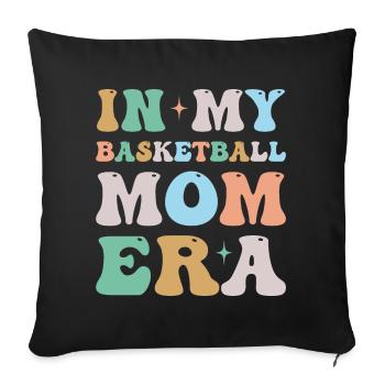 In My Basketball Mom Era Groovy Retro - Sofa pillowcase 17,3'' x 17,3'' (45 x 45 cm) - black - Front