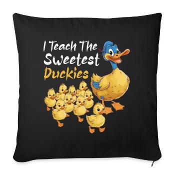 I Teach The Sweetest Duckies Teacher Rubber Duck - Housse de coussin décorative 45 x 45 cm - noir - Devant