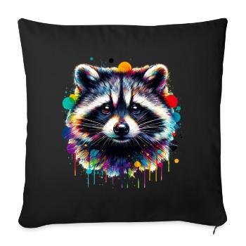 Raccoon - Sofa pillowcase 17,3'' x 17,3'' (45 x 45 cm) - black - Front