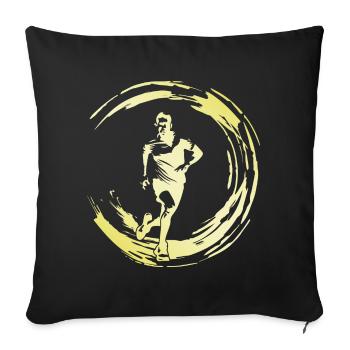 Running Marathon Man - Sofa pillowcase 17,3'' x 17,3'' (45 x 45 cm) - black - Front