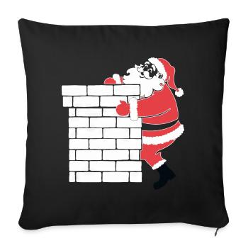 Silhouette du Père Noël Style minimaliste - Housse de coussin décorative 45 x 45 cm - noir - Devant