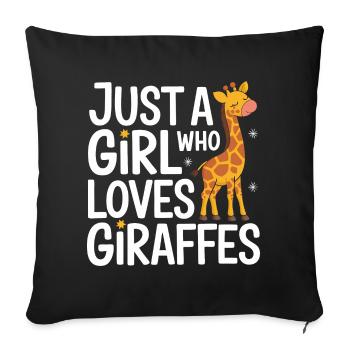 Giraffe Animal Africa Giraffes - Sofa pillowcase 17,3'' x 17,3'' (45 x 45 cm) - black - Front