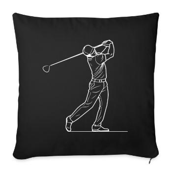 Croquis du golfeur - Housse de coussin décorative 45 x 45 cm - noir - Devant