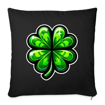 Trèfle à quatre feuilles - Housse de coussin décorative 45 x 45 cm - noir - Devant