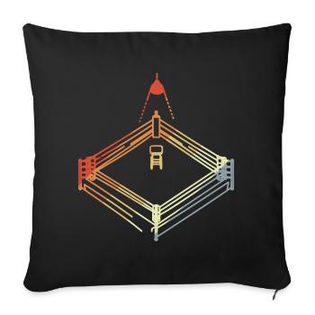 Vintage Boxing Ring Sketch - Sofa pillowcase 17,3'' x 17,3'' (45 x 45 cm) - black - Front