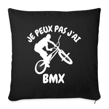 Je peux pas j'ai bmx - Housse de coussin décorative 45 x 45 cm - noir - Devant
