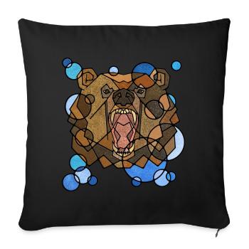 Bär Geometrie - Sofakissenbezug 45 x 45 cm - Schwarz - Vorne