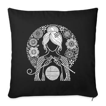 Häkel-Design – Kreative Kunst für Handarbeits-Fans - Sofakissenbezug 45 x 45 cm - Schwarz - Vorne