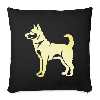 Husky Dog Silhouette - Sofa pillowcase 17,3'' x 17,3'' (45 x 45 cm) - black - Front