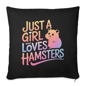 Hamster - Housse de coussin décorative 45 x 45 cm - noir - Devant