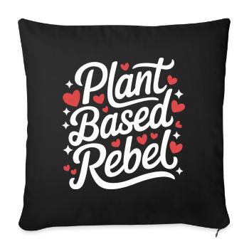 Végétarien Végétalien Végétarien Végétarien - Housse de coussin décorative 45 x 45 cm - noir - Devant