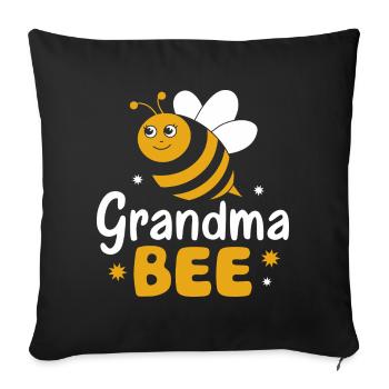 abeille abeille apicultrice abeille abeille - Housse de coussin décorative 45 x 45 cm - noir - Devant