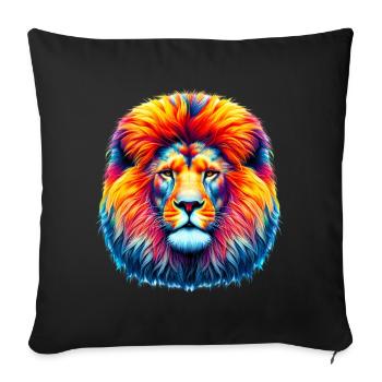 Löwe - Sofakissenbezug 45 x 45 cm - Schwarz - Vorne