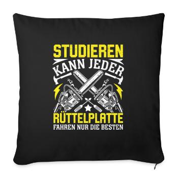 Anyone can study - Sofa pillowcase 17,3'' x 17,3'' (45 x 45 cm) - black - Front