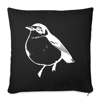 Bird white - Sofa pillowcase 17,3'' x 17,3'' (45 x 45 cm) - black - Front