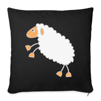 Fluffy Sheep Cartoon Design - Sofa pillowcase 17,3'' x 17,3'' (45 x 45 cm) - black - Front