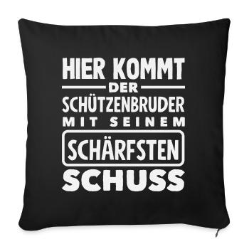 Schützenbruder Verein Fest Lustiger Schützenfest - Sofakissenbezug 45 x 45 cm - Schwarz - Vorne