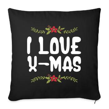 I love Xmas Christmas - Sofa pillowcase 17,3'' x 17,3'' (45 x 45 cm) - black - Front