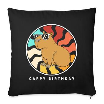 Happy birthday Capybara Alles Gute zum Geburtstag - Sofa pillowcase 17,3'' x 17,3'' (45 x 45 cm) - black - Front