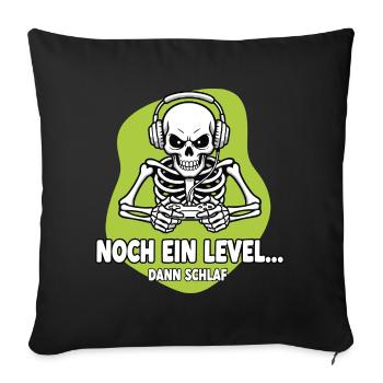 Gamer Skeleton One More Level - Sofa pillowcase 17,3'' x 17,3'' (45 x 45 cm) - black - Front