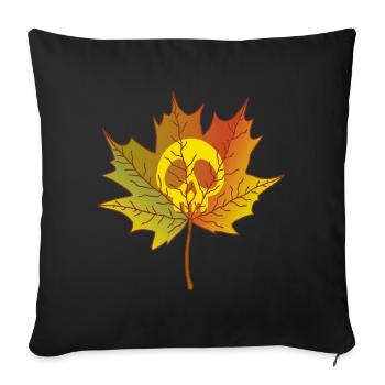 Feuille morte - Housse de coussin décorative 45 x 45 cm - noir - Devant