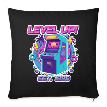Level Up 1985 – Retro Arcade Automat Design - Sofa pillowcase 17,3'' x 17,3'' (45 x 45 cm) - black - Front