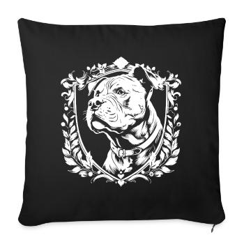 Blason Bouledogue - Housse de coussin décorative 45 x 45 cm - noir - Devant