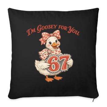 Goose 67 Valentine's Day Funny Heart Gift - Sofa pillowcase 17,3'' x 17,3'' (45 x 45 cm) - black - Front