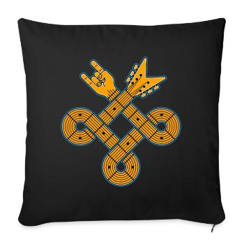 Celtic Knot Guitar Emblem - Sofa pillowcase 17,3'' x 17,3'' (45 x 45 cm) - black - Front