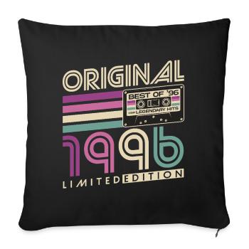 Cadeau rétro pour le 30e anniversaire 1996 - Housse de coussin décorative 45 x 45 cm - noir - Devant
