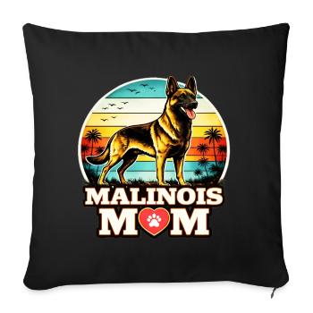 Maman malinoise - Housse de coussin décorative 45 x 45 cm - noir - Devant