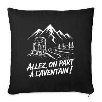 Adventure Backpacking Hiking - Sofa pillowcase 17,3'' x 17,3'' (45 x 45 cm) - black - Front