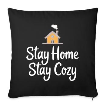 Rester à la maison Maison chaleureuse Chaleur - Housse de coussin décorative 45 x 45 cm - noir - Devant