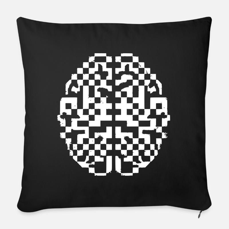 Intelligence cérébrale numérique - Housse de coussin décorative 45 x 45 cm - noir