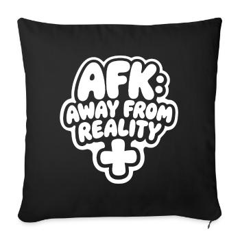 AFK away from reality - Sofa pillowcase 17,3'' x 17,3'' (45 x 45 cm) - black - Front