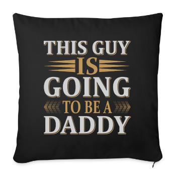 Annonce du futur papa - Housse de coussin décorative 45 x 45 cm - noir - Devant