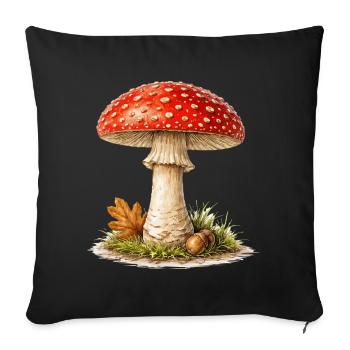 Toadstool Autumn Dream - Sofa pillowcase 17,3'' x 17,3'' (45 x 45 cm) - black - Front