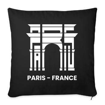 Paris France Arc de Triomphe France Touriste - Housse de coussin décorative 45 x 45 cm - noir - Devant