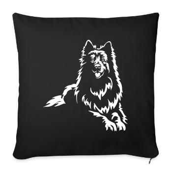 Swiss Shepherd "Black Edition" - Sofa pillowcase 17,3'' x 17,3'' (45 x 45 cm) - black - Front
