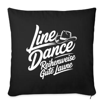 Danse en ligne : bonne humeur - Housse de coussin décorative 45 x 45 cm - noir - Devant