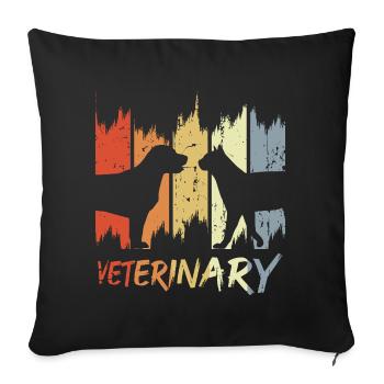 Veterinary Vintage Look - Sofa pillowcase 17,3'' x 17,3'' (45 x 45 cm) - black - Front