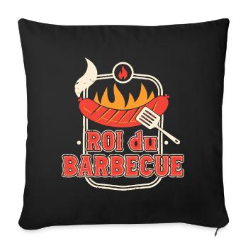 Roi du Barbecue – Champion du Grille - Housse de coussin décorative 45 x 45 cm - noir - Devant