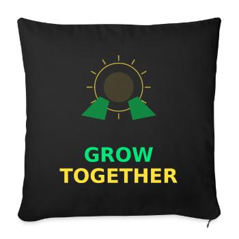Grow Together Sun Symbol - Sofa pillowcase 17,3'' x 17,3'' (45 x 45 cm) - black - Front