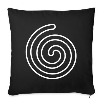 Spirale – Symbol für Leichtigkeit & Entwicklung - Sofakissenbezug 45 x 45 cm - Schwarz - Vorne