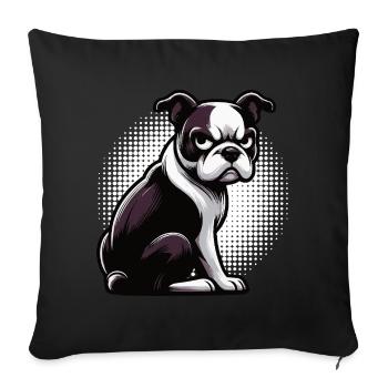 Boston Terrier Boston Terrier Owner Bostie - Sofa pillowcase 17,3'' x 17,3'' (45 x 45 cm) - black - Front
