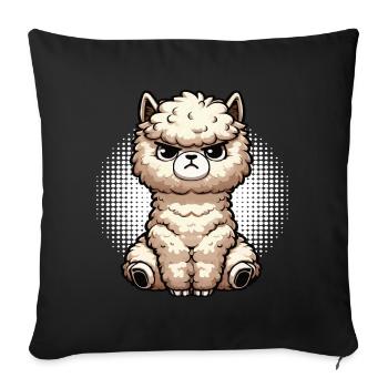 Alpaka lama Alpakabesitzer Alpakaliebhaber Lamas - Sofakissenbezug 45 x 45 cm - Schwarz - Vorne